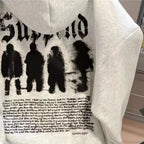 Goth Letter Graphic Loose Fleece Hoodie image 4