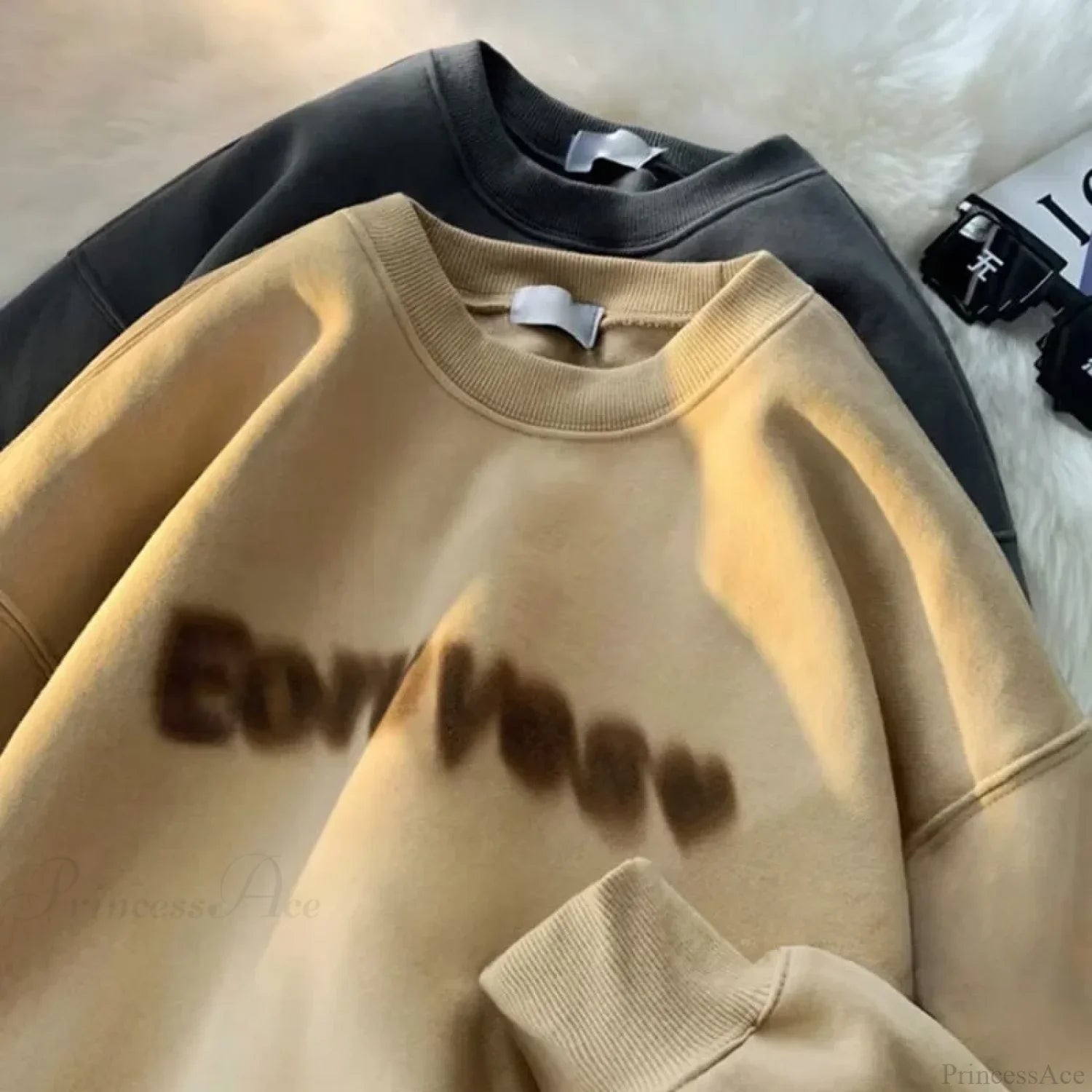 Goth Letter Print Cotton Sweatshirt image 6