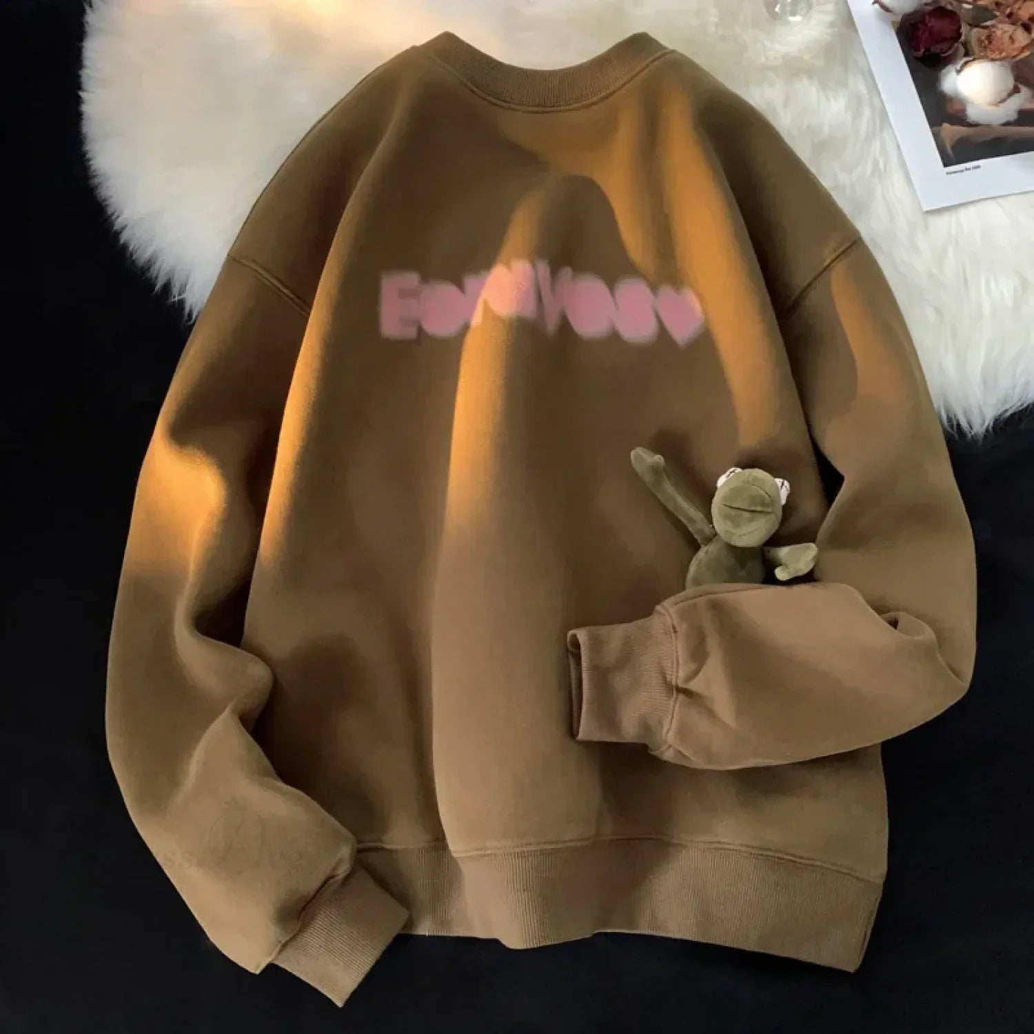 Goth Letter Print Cotton Sweatshirt image 1
