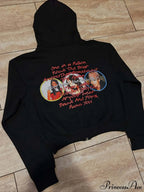 Goth Rock Character Print Loose Hoodie image 2