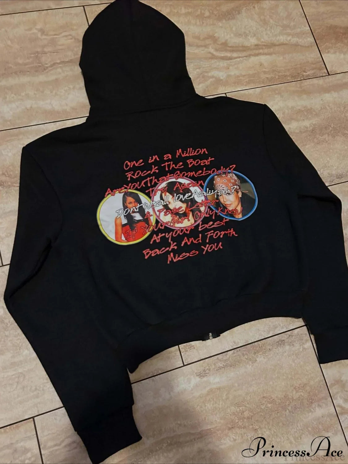 Goth Rock Character Print Loose Hoodie image 2