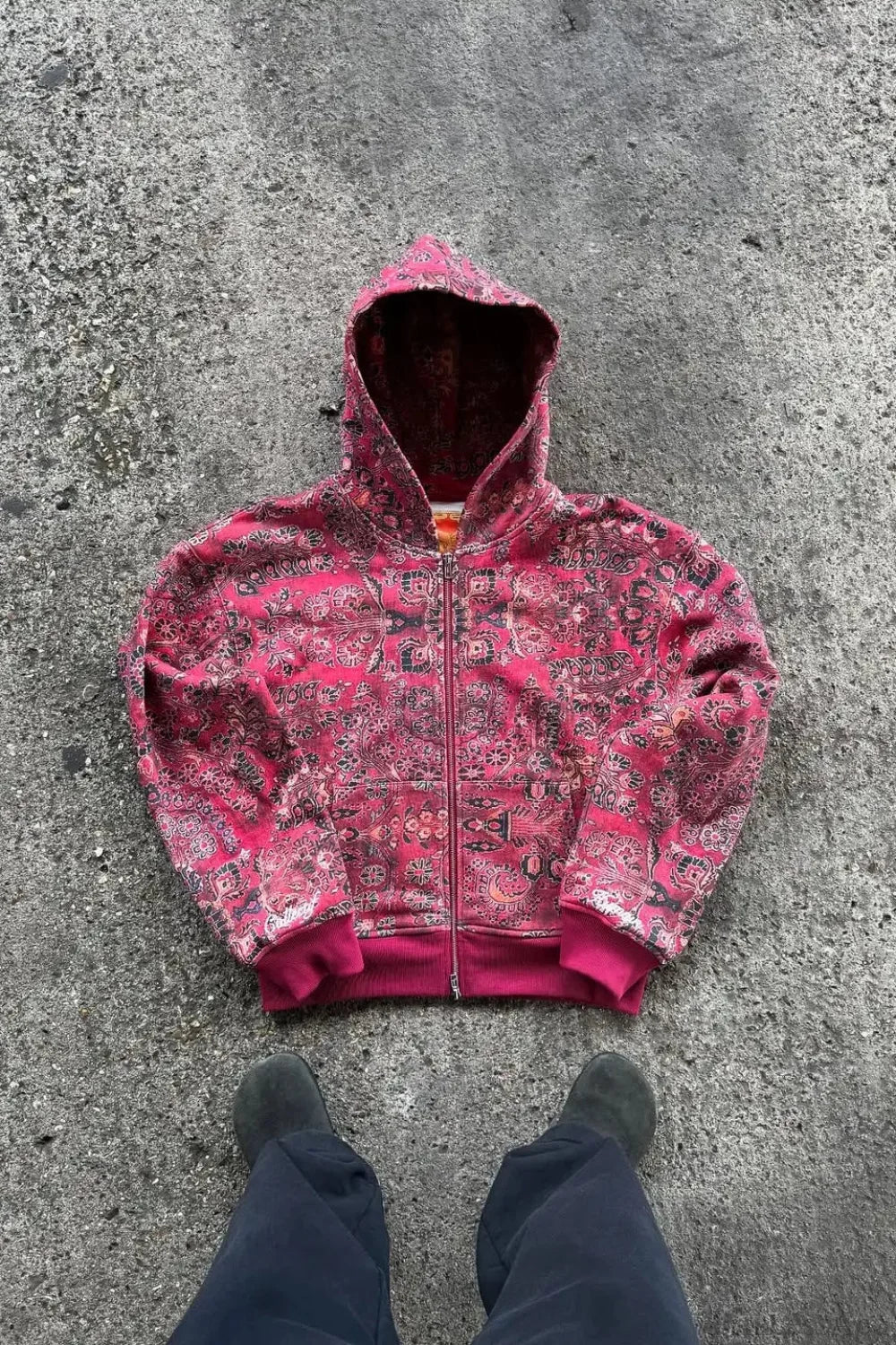 Gothic Full Pattern Printed Zipper Hoodie image 4