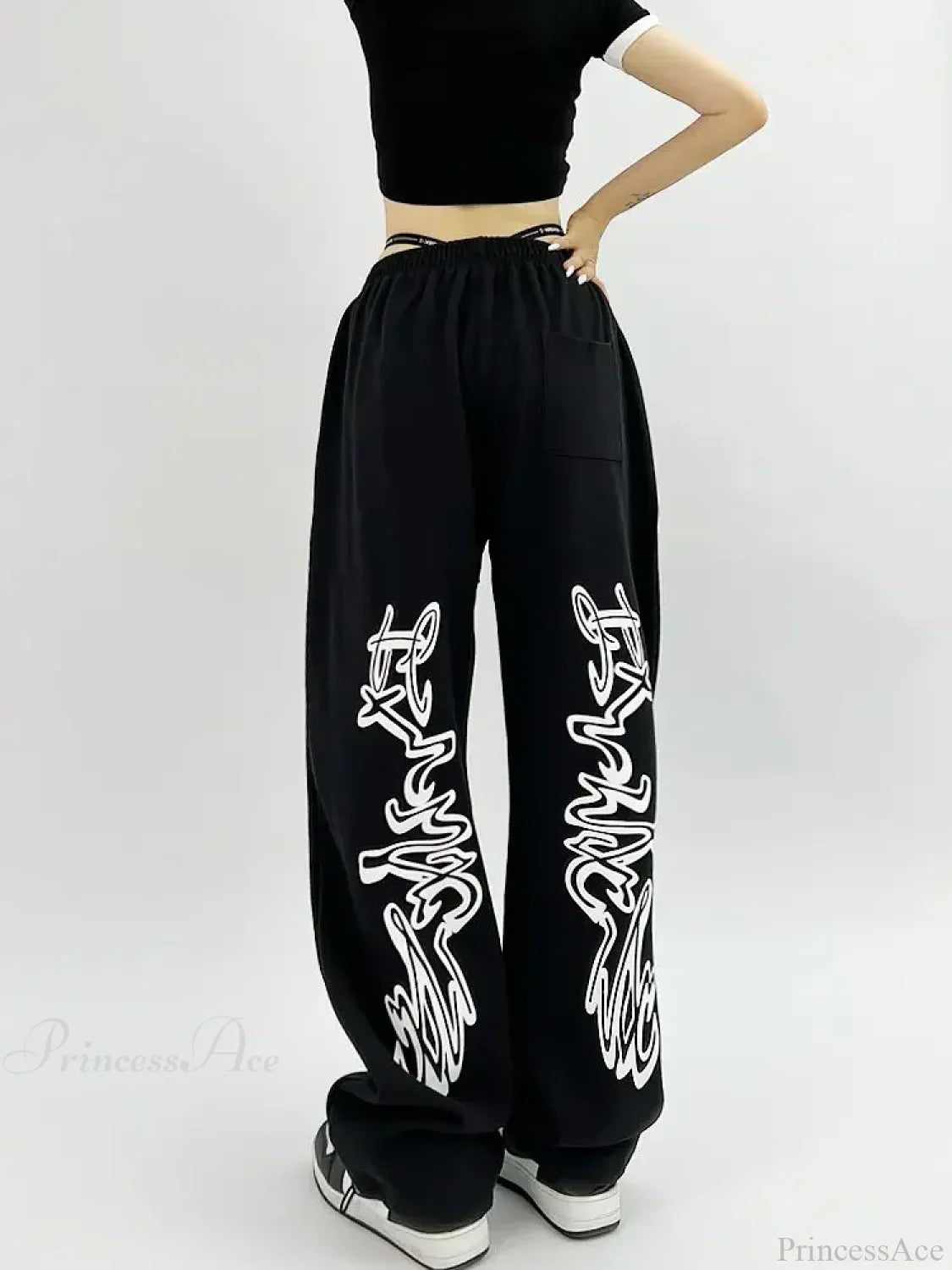 Gothic Hip Hop Grunge Black Jogging Pants image 6