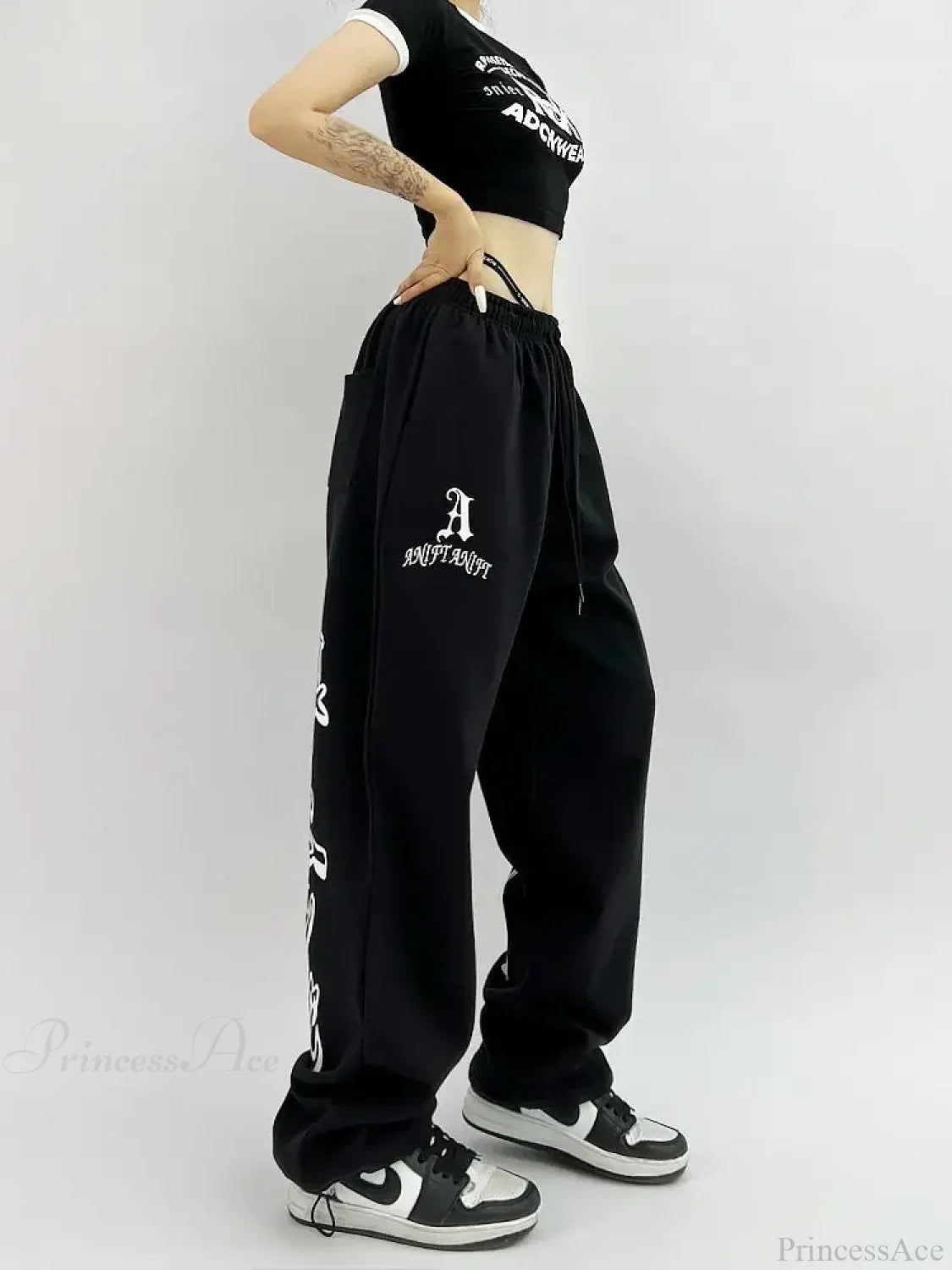 Gothic Hip Hop Grunge Black Jogging Pants image 5
