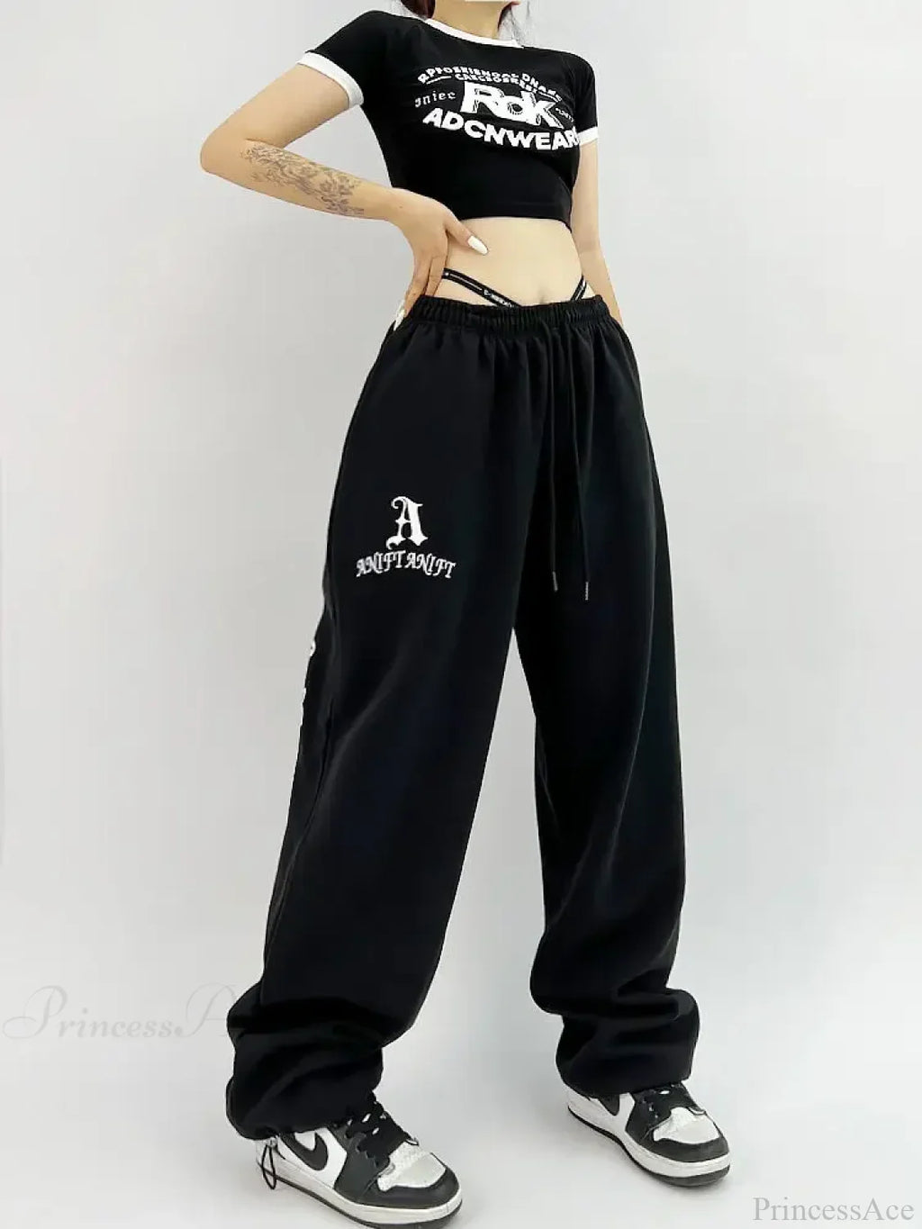 Gothic Hip Hop Grunge Black Jogging Pants image 3