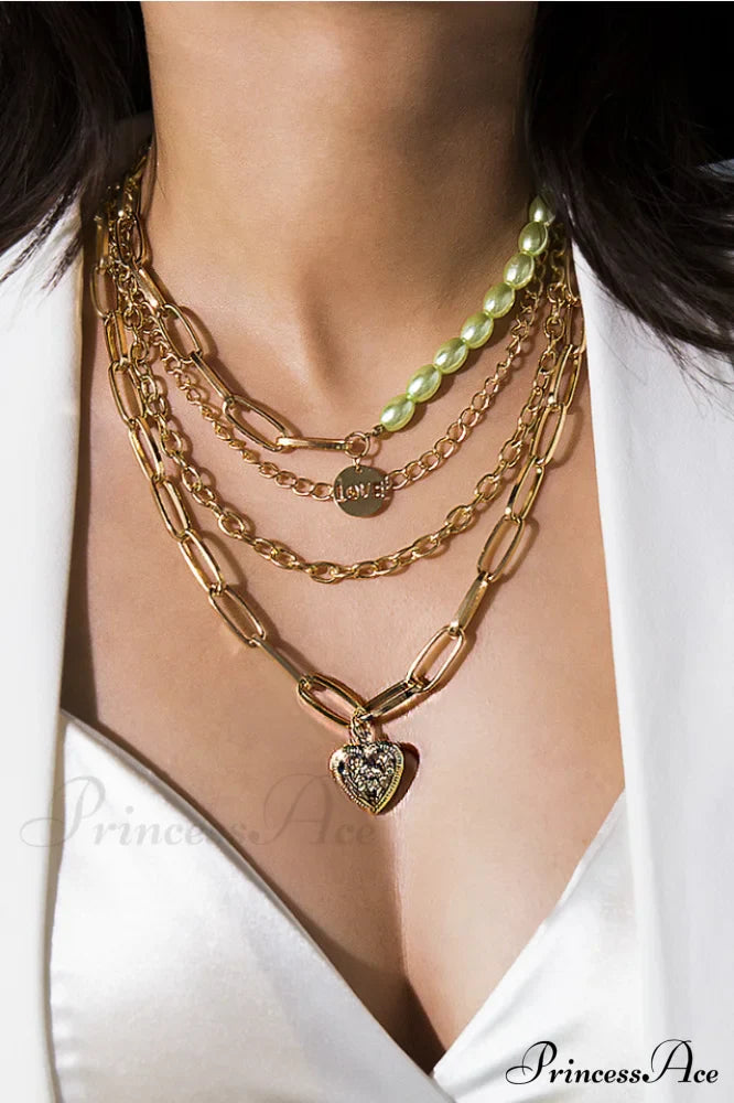 Gothic Layered Baroque Charming Pearl Chunky Chain Necklace image 1