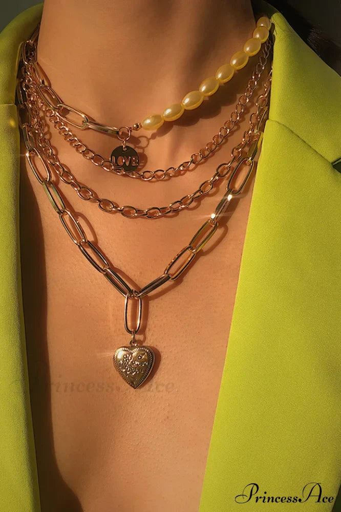 Gothic Layered Baroque Charming Pearl Chunky Chain Necklace image 2