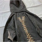 Gothic Long Sleeve Zipper Hoodie image 5