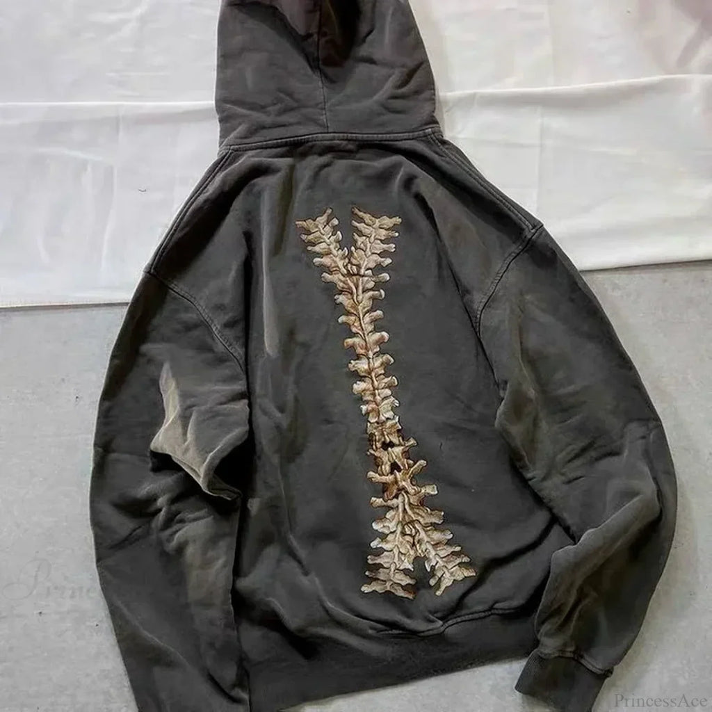 Gothic Long Sleeve Zipper Hoodie image 1