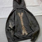 Gothic Long Sleeve Zipper Hoodie image 1