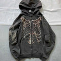 Gothic Long Sleeve Zipper Hoodie image 2