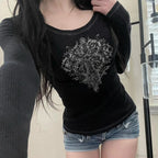 Gothic Print Knit Top image 2