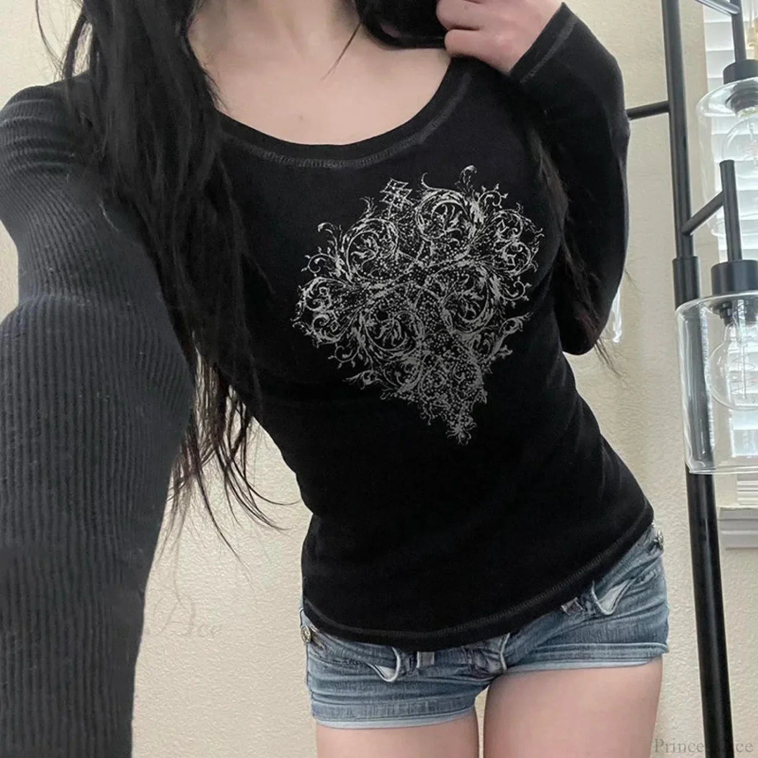 Gothic Print Knit Top image 2