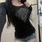Gothic Print Knit Top image 3