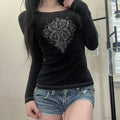 Gothic Print Knit Top image 1
