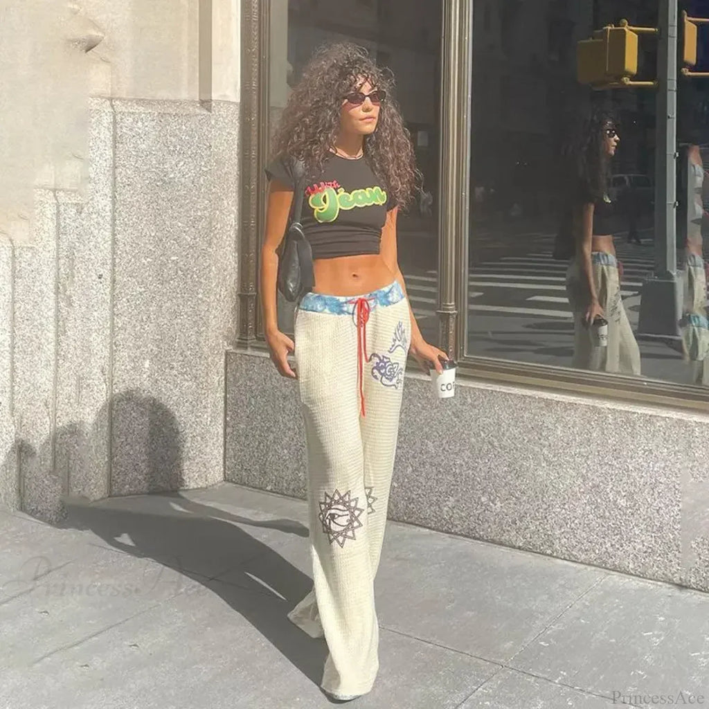 Gothic Print Y2K Women Grunge Pants image 3