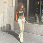 Gothic Print Y2K Women Grunge Pants image 3