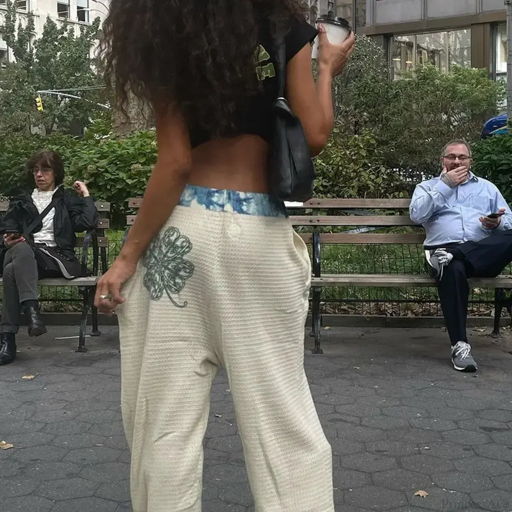 Gothic Print Y2K Women Grunge Pants image 2