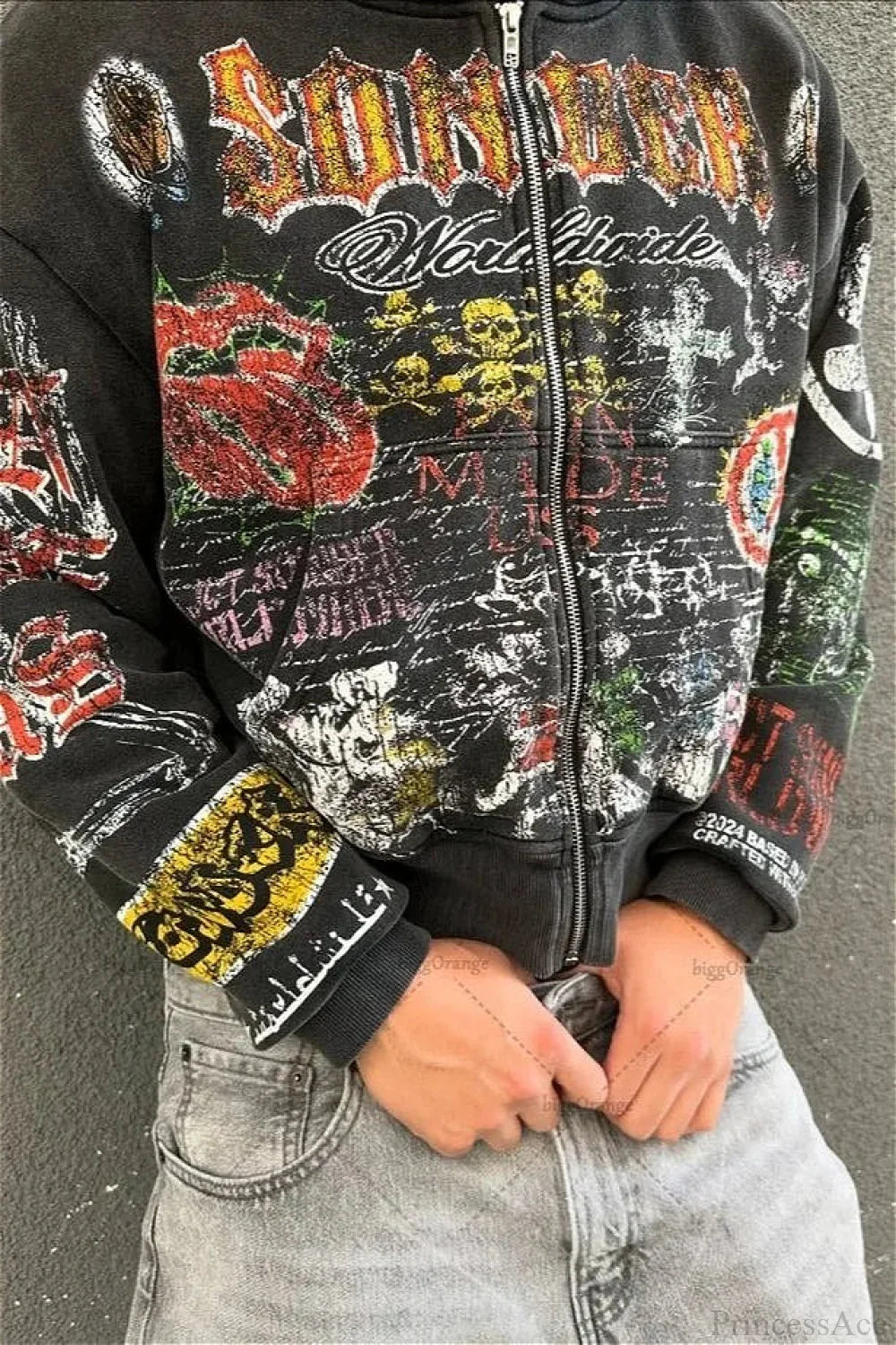 Gothic Punk Streetwear Hoodie image 2