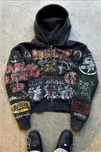 Gothic Punk Streetwear Hoodie image 1