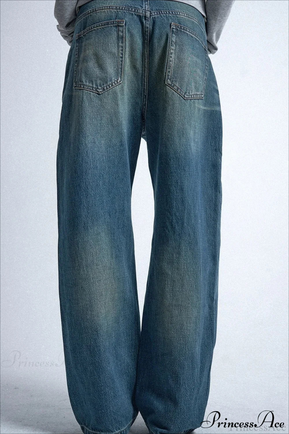 Gothic Streetwear Riveted Loose Jeans image 3
