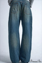 Gothic Streetwear Riveted Loose Jeans image 3