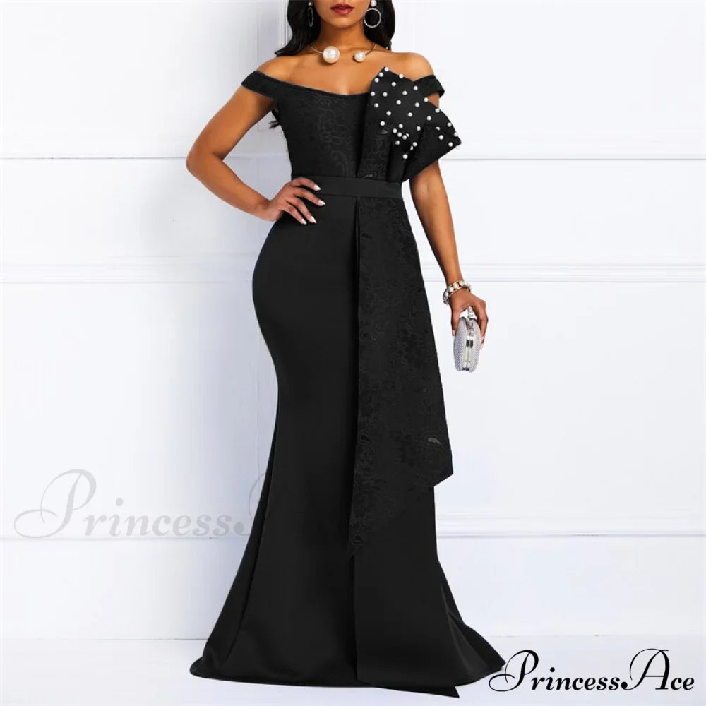 Gown Lace Elegant Embroidery Red Women Cut Low Party Beaded - - Mermaid Warm-Season Floor-Length image 4