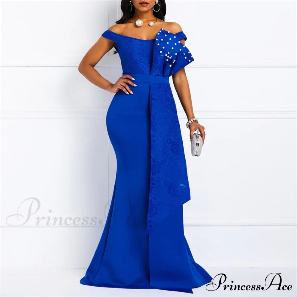 Gown Lace Elegant Embroidery Red Women Cut Low Party Beaded - - Mermaid Warm-Season Floor-Length image 5