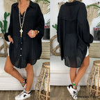Gown Office Robe Linen Lapel Lady Long Vestidos Blouse Cotton Tunic Casual Women Solid Work Blouses Shirts Femme image 10