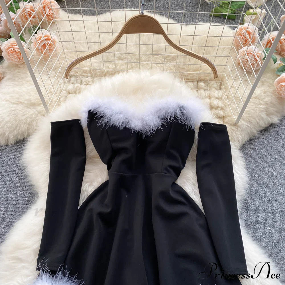 Gown Red for Backless Furry Strapless Elegant - Women Party New Year/Christmas/Femme image 24