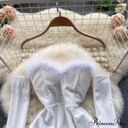 Gown Red for Backless Furry Strapless Elegant - Women Party New Year/Christmas/Femme image 23