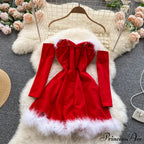 Gown Red for Backless Furry Strapless Elegant - Women Party New Year/Christmas/Femme image 16