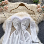 Gown Red for Backless Furry Strapless Elegant - Women Party New Year/Christmas/Femme image 22