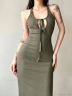 Graceful Hollow Out Spaghetti Midi Dress image 3