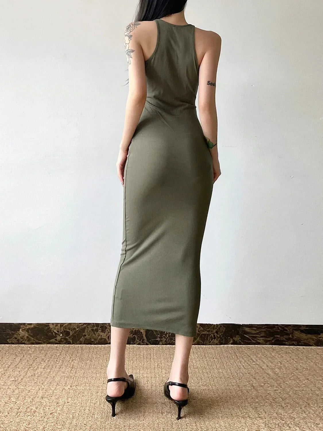 Graceful Hollow Out Spaghetti Midi Dress image 5