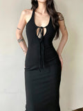 Graceful Hollow Out Spaghetti Midi Dress image 1