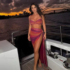 Gradient Bikini Set with Long Skirt Three Piece Swimsuit image 3
