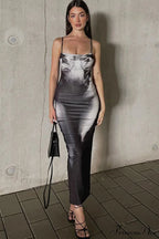 Gradient Black Bodycon Cami Dress image 4