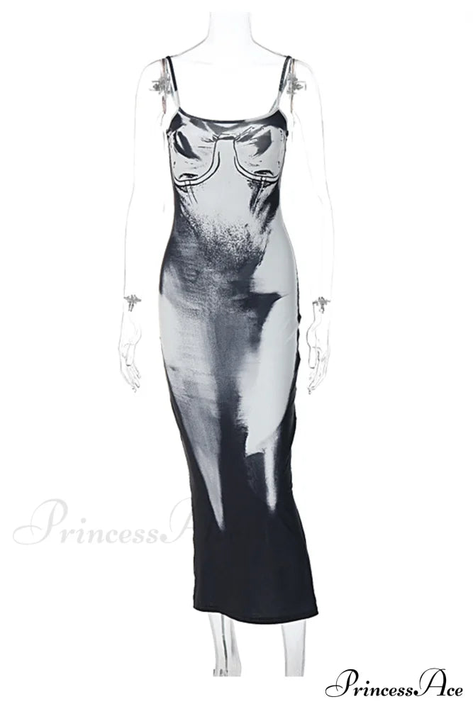 Gradient Black Bodycon Cami Dress image 6