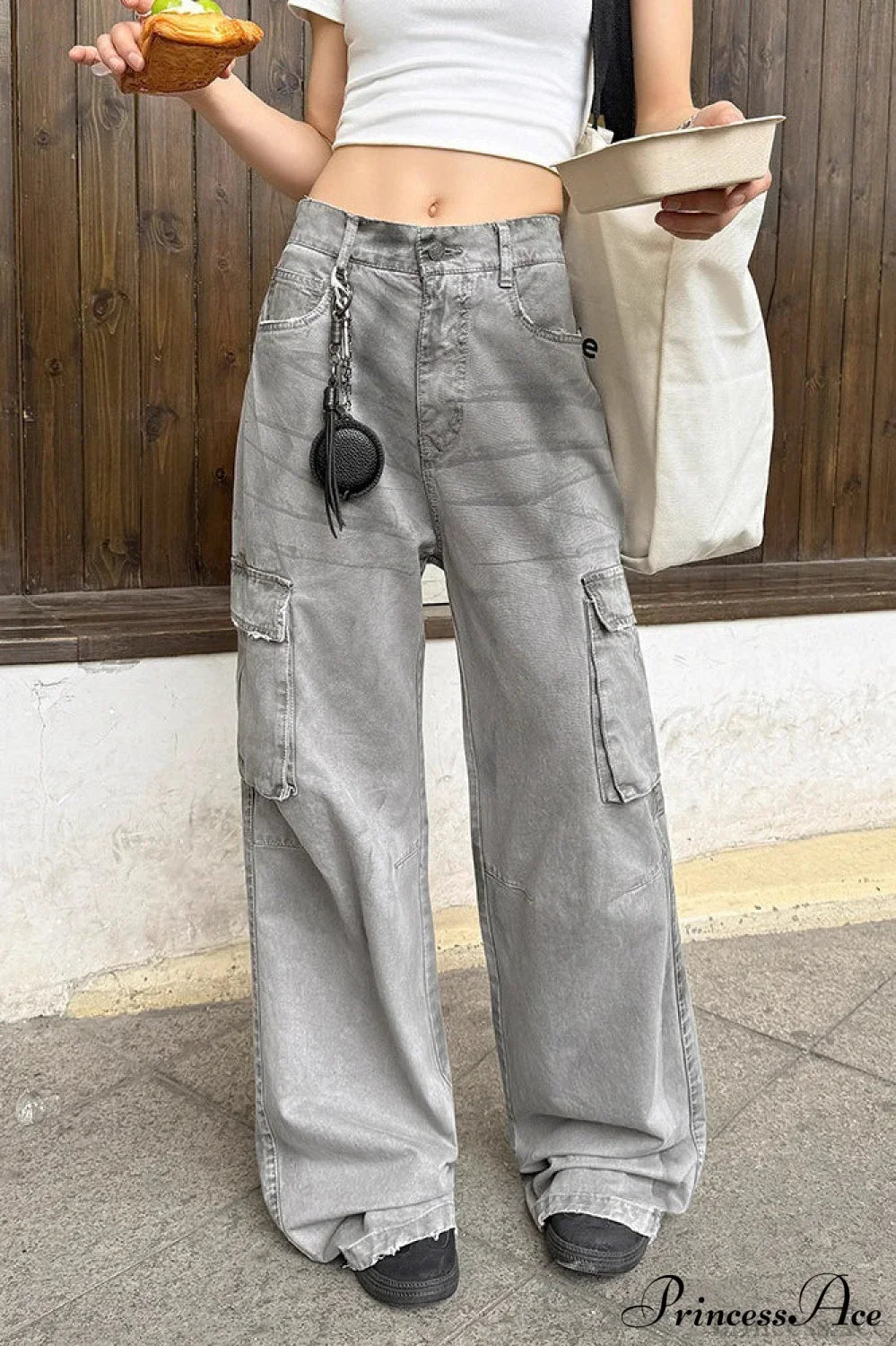 Graffiti Multi-Pocket Micro-Flare Cargo Pants image 3