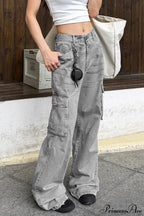 Graffiti Multi-Pocket Micro-Flare Cargo Pants image 1