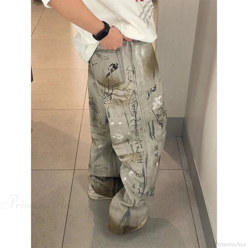 Graffiti Printed Gothic High-Waist Trouser image 2