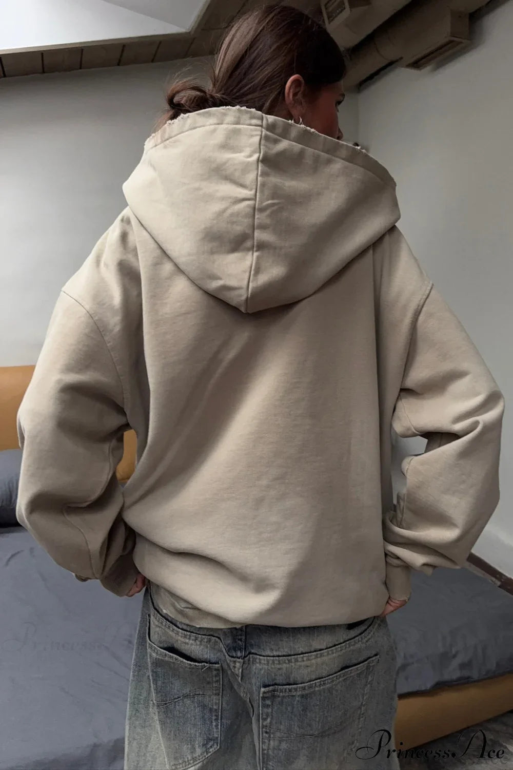 Graffiti Vintage Loose Zip Hoodie image 4