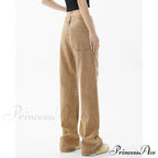 Graphic Pattern Vintage Khaki Jeans image 3