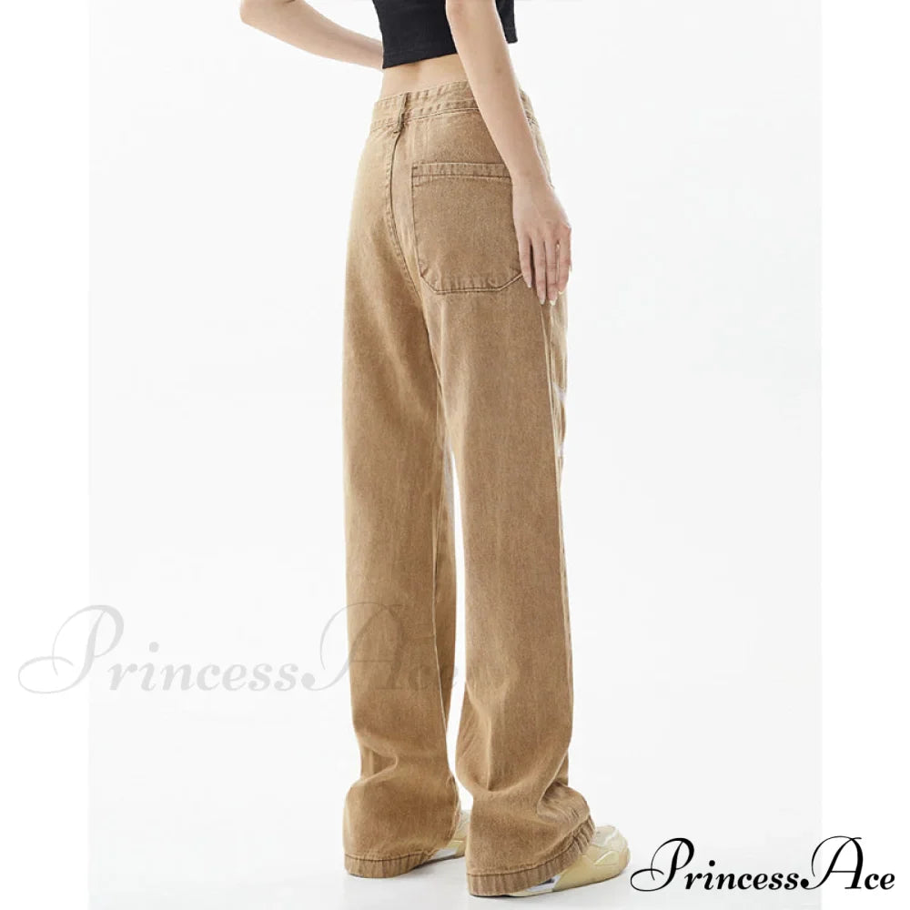 Graphic Pattern Vintage Khaki Jeans image 3