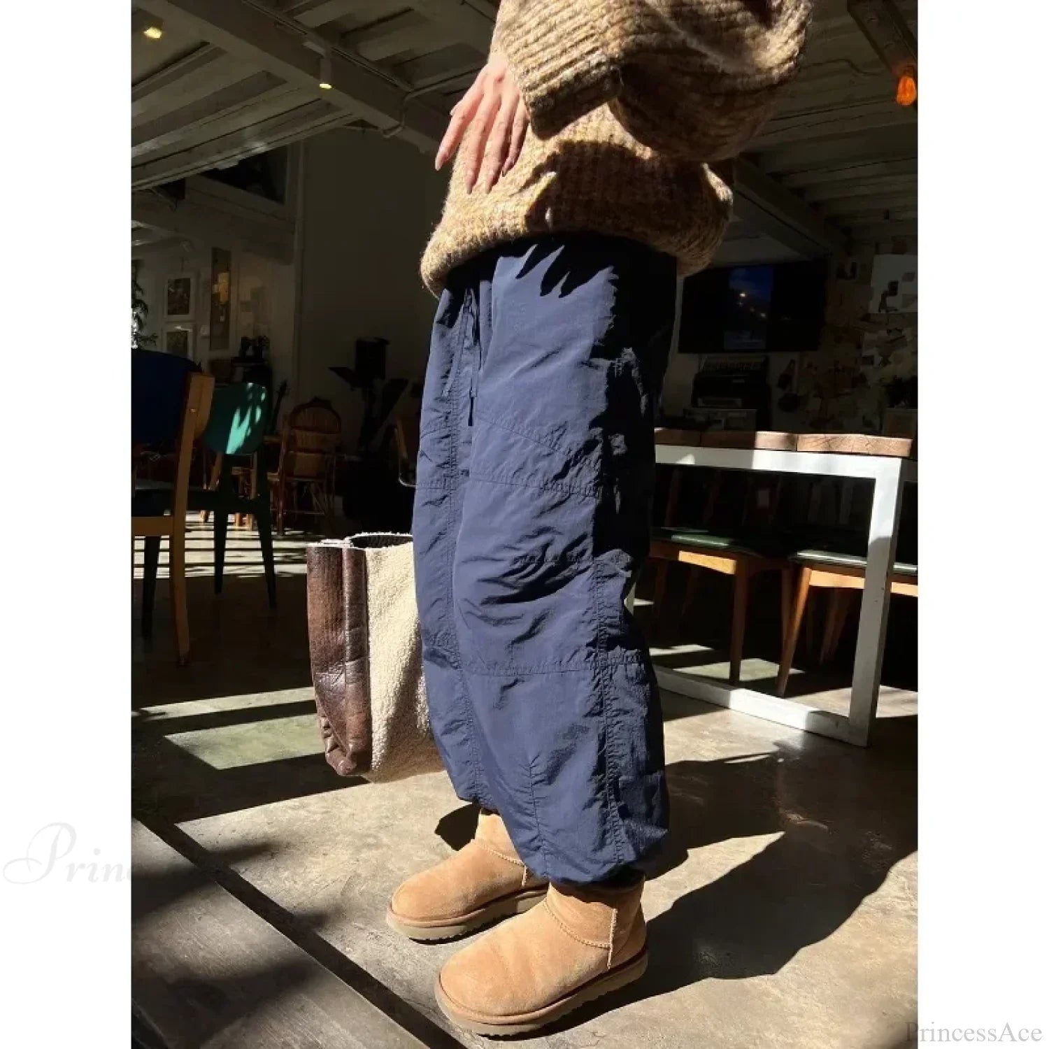 Gray Brushed Winter Korean Fashion Pants image 6