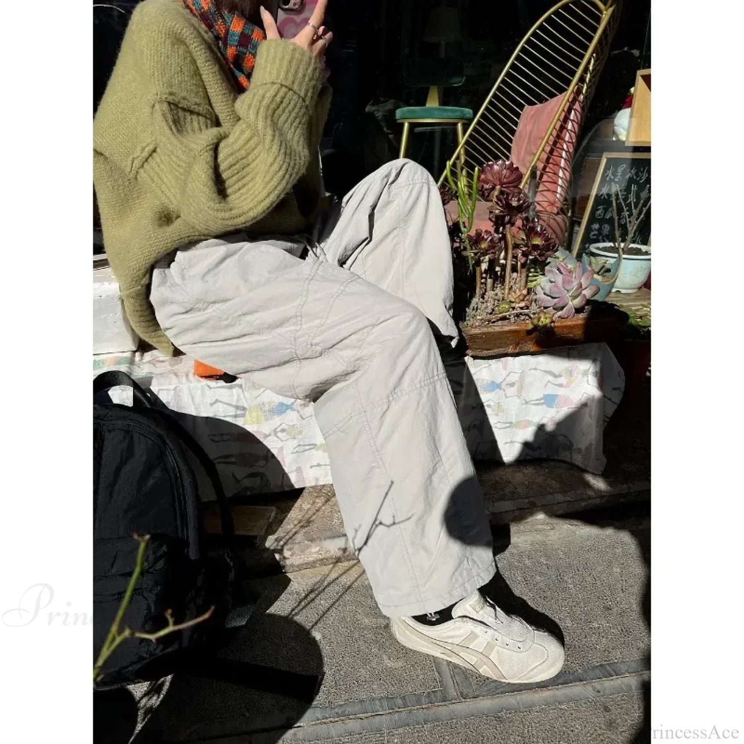 Gray Brushed Winter Korean Fashion Pants image 3