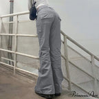 Gray Casual Stitched Pocket Cargo Pants image 4