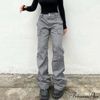 Gray Casual Stitched Pocket Cargo Pants image 1