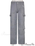 Gray Casual Stitched Pocket Cargo Pants image 5